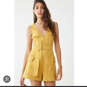 Forever 21 faux suede romper